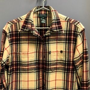 Ralph Lauren, Button Down Plaid Shirt, Womens, Sz M, Green Label